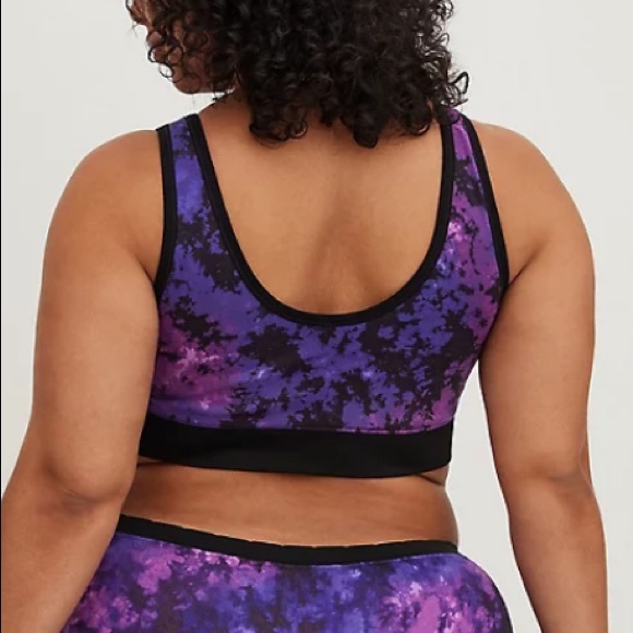 TORRID NWT LIGHTLY PADDED SEAMLESS BRALETTE - TIE DYE PURPLE - Picture 3 of 7